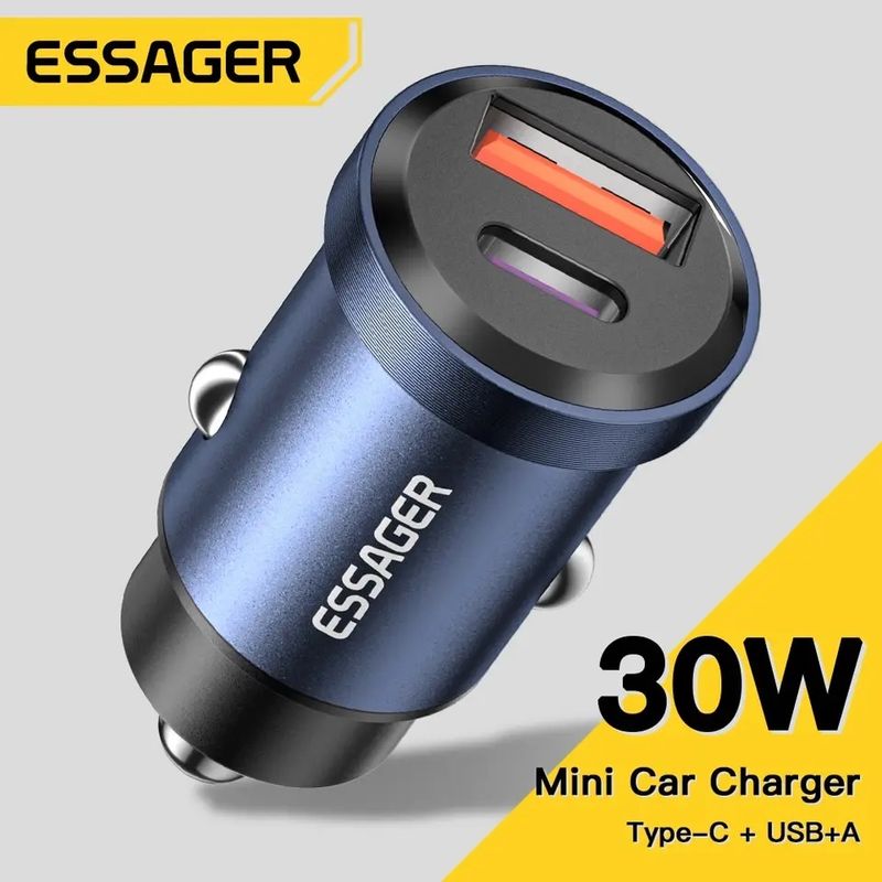 Essager USB og Type C bil lader